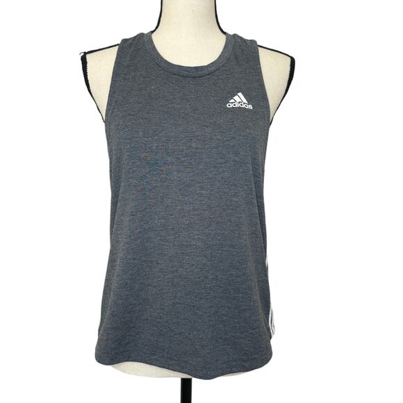 Adidas Women's Medium Tank Top Sleeveless Gray Active Tops Round Neck - Picture 1 of 6